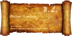 Maler Lantos névjegykártya